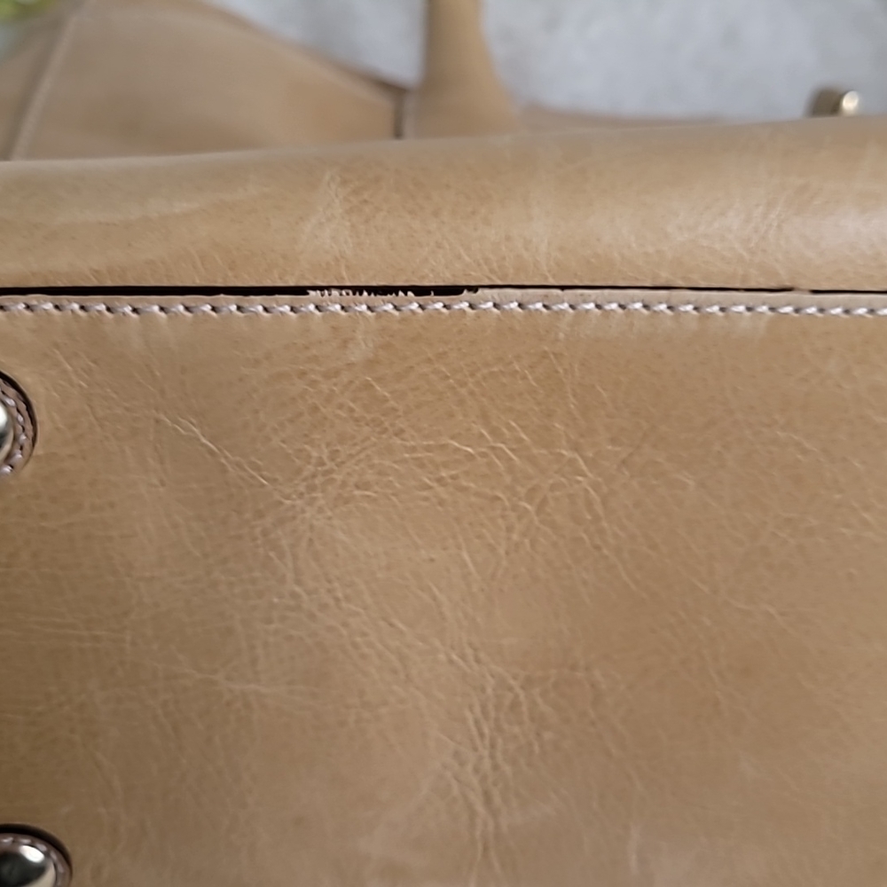 COACH | Madeline Tan Putty Satchel Bag w/Logo Scarf & Dust bag - Picture 16 of 16
